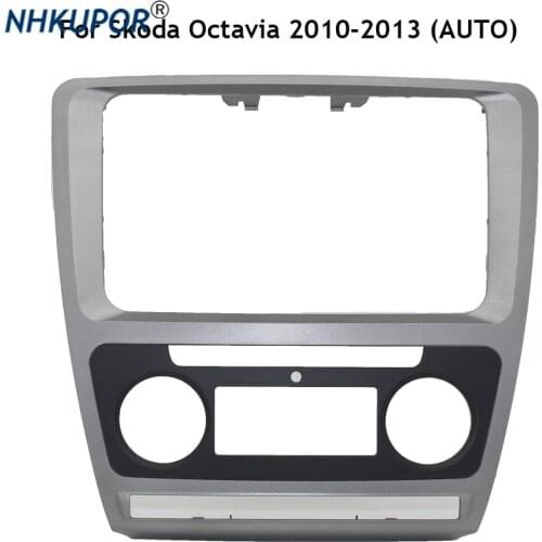 Car Dashboard Refit Fascias Automatic For Skoda Octavia 2010-2013 Automatic Double 2 DIN ABS Frame panel Dash Audio Frame Kit