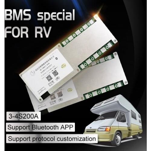 BMS 3S 4S 200A Peak 400A PCB Ternary LiFePo4 Bluetooth RS485 CAN Communication Battery Protection Board RV High Current