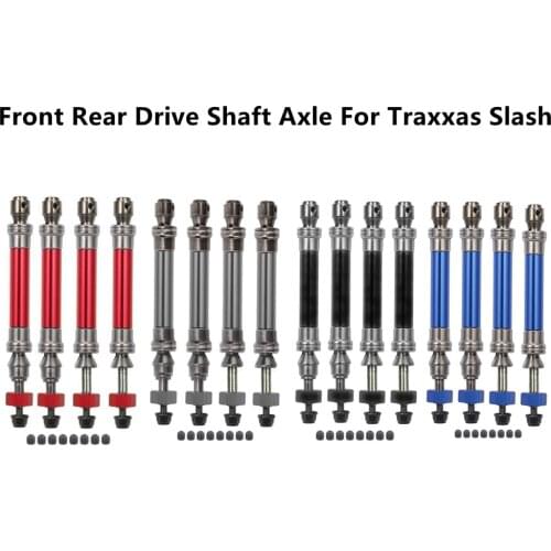 4Pack Metal CVD Front Rear Drive Shaft Axle For Traxxas Slash 4X4 1/10 RC Car DIY Upgrade Replacement 4 Colors Optional