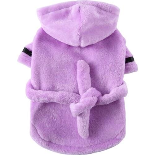Pet Pajama with Hood Thickened Luxury Soft Cotton Hooded Bathrobe Quick Drying And Super Absorbent Dog Bath Towel For Dogs Cats