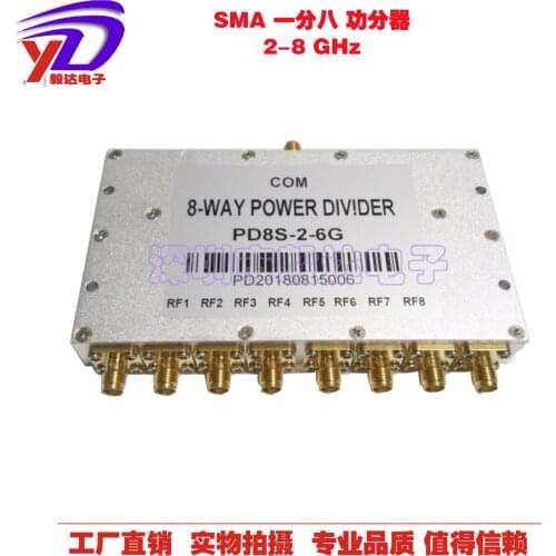 Genuine Test Dedicated SMA Power Divider One Point Eight Power Divider SMA Female Eight Power Divider Frequency 2-8GHz