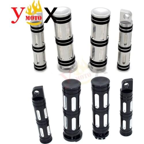 Motorcycle CNC Edge Cut Footpeg Foot Rest + 25MM Handlebar Hand Grips For Harley Softail Touring Sportster XL Street XG 750 500