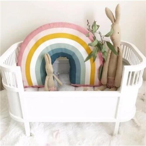 Nordic 25x35CM Rainbow Pillow Kids Rainbow Toys Soft Decorative Stuffed Cushion Cartoon Baby Pillow Decorate Nursery Room Decor