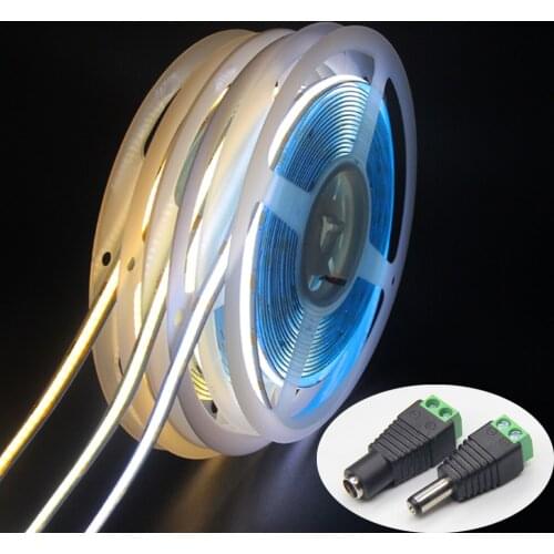 FCOB Led Strip 8mm 5M 384 LEDs RA90 3000K 4000K 6000K DC12V 24V for Bedroom High Density Flexible FOB COB LED Strips Light