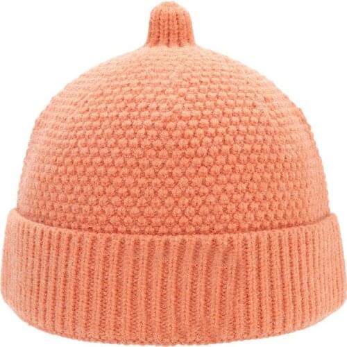TJ-TianJun Keep Warm Adjustable Head Circumference Hat Women Pullover Hat Solid Color Outdoor Knitted Wool MelonSkin Hat Fashion