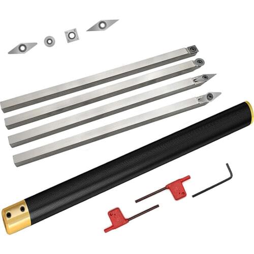 FOXBC Wood Lathe Turning Tool Set With Carbide Alloy Insert Cutter Aluminum Alloy Handle For Rotary Lathe Turning Tool 5PC