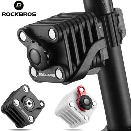 ROCKBROS High Security Bike Bicycle Password Lock Mini Foldable Portable Drill Resistant Lock Key Theft Lock Bicycle Accessories