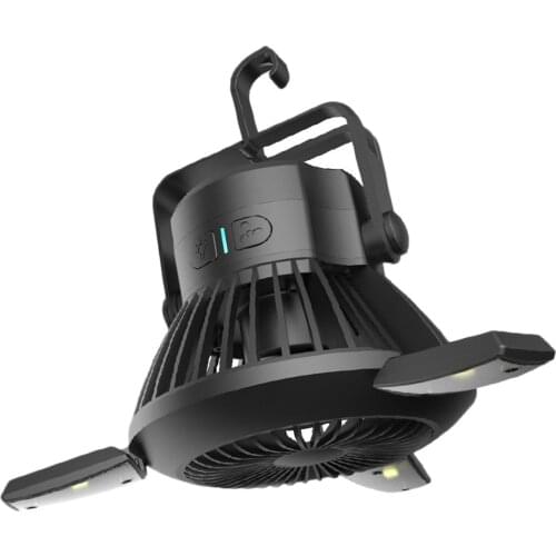 Camping Fan with LED Lights, Portable Solar Tent Fan for Tent Car Camping, Home & Office,RV Emergency Outages