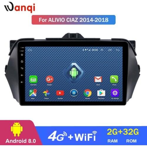 Wanqi 2+32G WiFi 4G 9inch Full Touch Screen Car Navigation System for 2014-2018 SUZUKI Alivio/CIAZ Auto Radio Multimedia Player