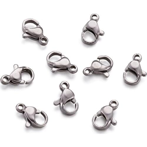 200pcs 304 Stainless Steel Lobster Claw Clasps Hooks End Connectors for Jewelry Making DIY Bracelet Necklace Accessories Finding