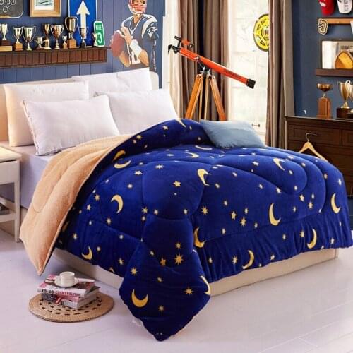 Lamb Velvet Quilt Thickened Fleece Winter Quilt Warmth Duvets Comforter Student Bedding Set Aldult Gift Quilts