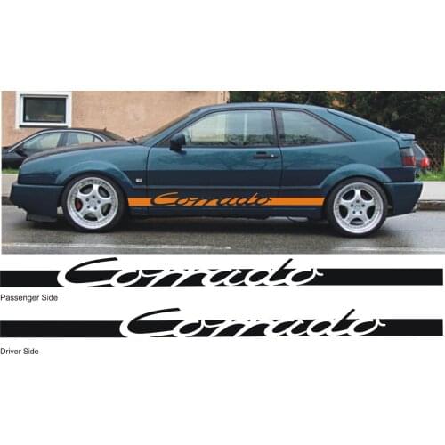 For 1Set/2pcs VW Volkswagen Corrado VR6 G60 Side Stripes Graphics Decals Stickers Dub Car styling