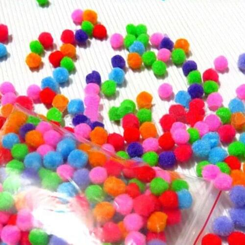 100Pcs/pack Pompoms Party Wedding Decoration DIY Craft Supplies Sewing Accessories Tools Mix Color Children Toys Plush Ball