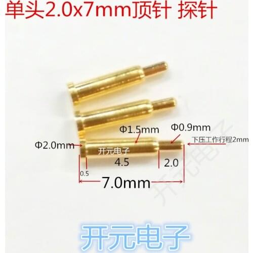 100pcs 2.0x7mm Single Head Thimble Test Pin Probe 2 * 7mm Charging Thimble 2.0 Probe Antenna Thimble Connector