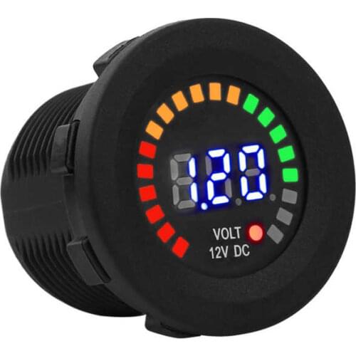 12 V ABS Motorcycle Car LED Digital Display Voltmeter Waterproof Voltage Volt Meter Gauge Black New