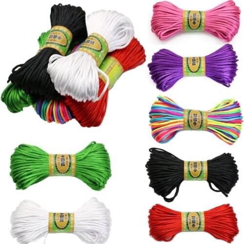 20yard Soft Satin Rattail Silk Macrame Cord Nylon Kumihimo Shamballa For Diy Bracelet Necklace Jewelry Findings Accessories 2mm
