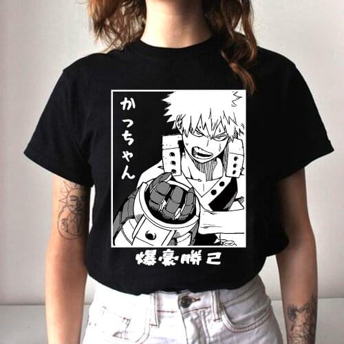 2021 Anime My Hero Academa Bakugou Katsuki Tee Shirts Short Sleeve Women Men Casual T-Shirt