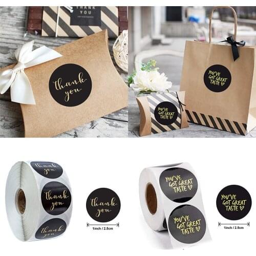 500pcs/roll Gold Foil Thank You Sticker Envelope Seal Labels Stickers Scrapbooking DIY Decoration Gift Stationery Stickers