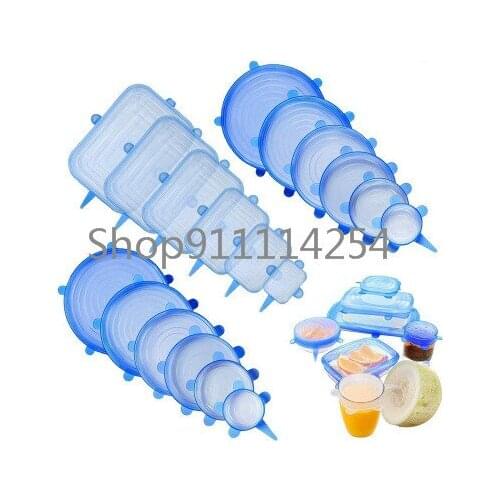 6 Pcs 12 Pcs Universal Food Silicone Cover Reusable Silicone Cap Stretch Lids For Food Cookware Bowl Kitchen Accessories