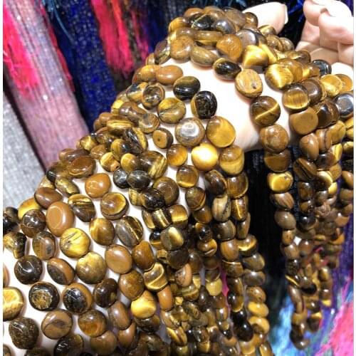 Natural Stone Loose Beads 8-10mm Irregular Yellow Tiger Eye Stone Beads for Jewelry Making DIY Accessories Fit Necklace Bracelet