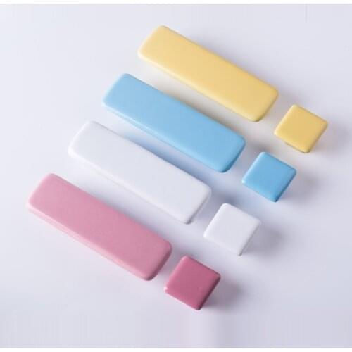 Children Room Ceramic Single Wardrobe Handle Kitchen Garden Door Handle Cabinet Handle Cartoon Furniture Handles