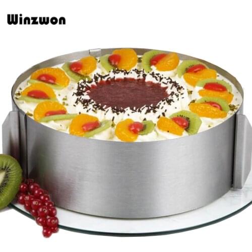 16-30cm Adjustable Stainless Steel Fondant Cake Mold Cutter Baking Round Mousse Ring Cake Mould Kitchen Cake Decorating Tool