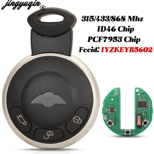 Jingyuqin 3 Buttons For BMW MINI R56/LCI CLUBMAN R55/LCI COUPÉ R58 Remote Car Key 315/433/868MHz PCF7953 Chip IYZKEYR5602