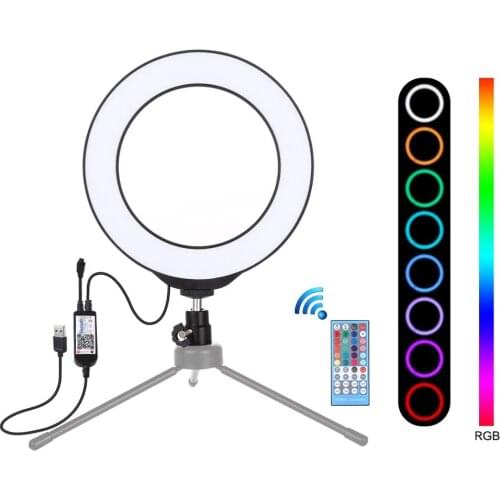 6.2 inch/16cm USB RGBW Dimmable LED Ring light Photography Fill Light Vlogging Photography Video Lights & Remote Control