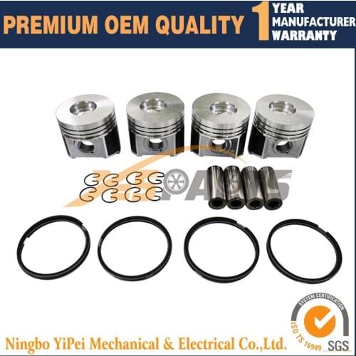 V2203 Engine 4 set Piston + Rings Kit Set STD 87mm for Kubota