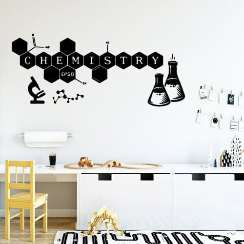 Cute Chemical Experiment Art Sticker Waterproof Wall Stickers For Babys Rooms Wall Art MURAL Drop Shipping