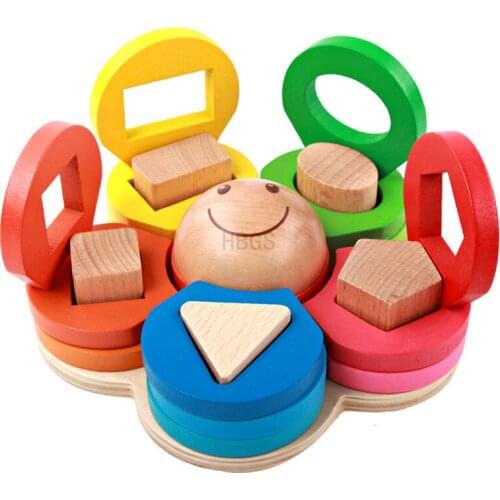 Montessori Educational wooden toy Shape Matching Puzzles Children Brinquedos