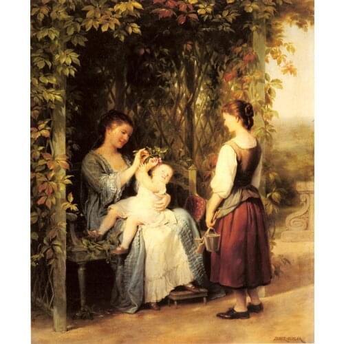 Needlework Crafts 14CT Unprinted Embroidery Quality Counted Cross Stitch Kits Set Mother and Child Oil Painting Arts Decor