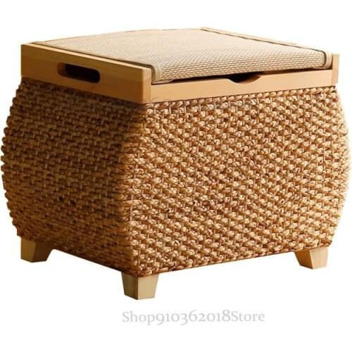 Nordic Rattan Storage Stool Can Be Stored For Shoe Replacement Stool Storage Box Rattan Sofa Stool Makeup Stool Can Sit On Human