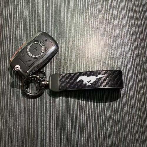 New Carbon Fiber Car Styling Keychain 4s Shop Fine Gift Key Ring For Ford mustang GT 2020 2019 2018