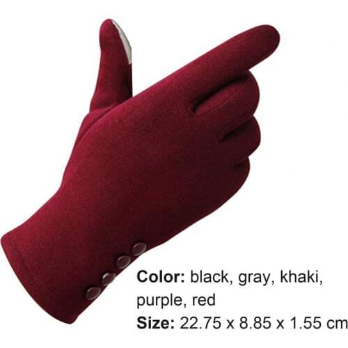 Gloves 1 Pair Gloves Comfortable Multifunctional Velvet Women Fashion Buttons Gloves for Winter