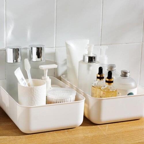 Plastic Storage Box Bedroom Clothes Organizer Kitchen Desktop Sundries Storage Basket Snack Cosmetic Container Home Organizers