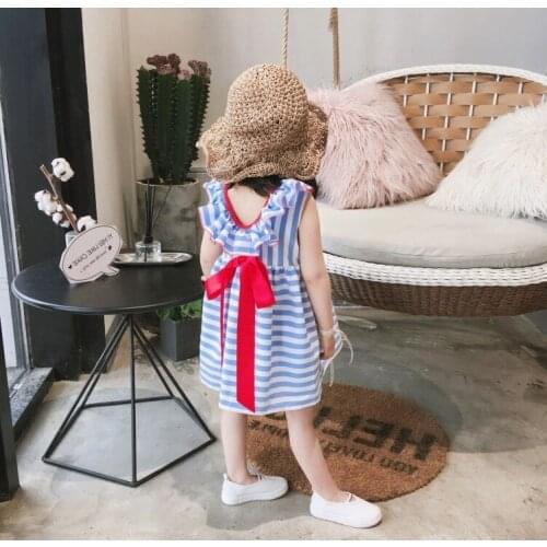 Baby Girl Striped Bow Tie Dress 2018 New Summer Children Clothing Kids Sleeveless Vest Dress Girl Casual Lovely Princess Dresses