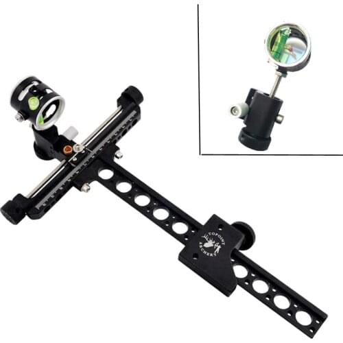 Archery Compound Bow Sight CNC Aluminum Bow Sight 0.059 "imported optical fiber Micro Adjust Long Pole Hunting Accessories