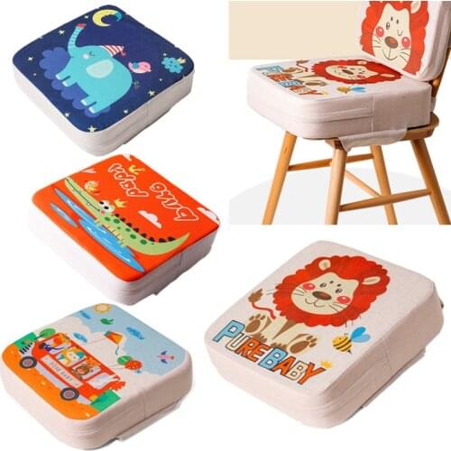 Adjustable Portable Cartoon Baby High Chair Seat Cusion Pad Dining Chair Booster Pad Washable Sponge Increasing Seat Cushion