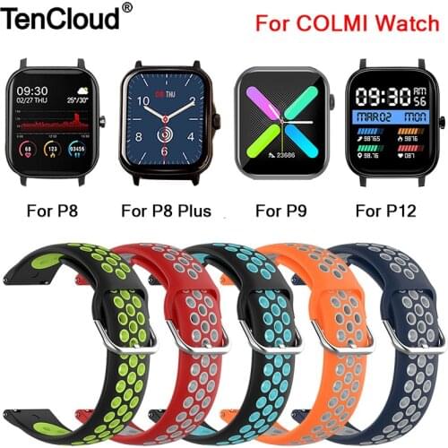 Silicone Strap For COLMI P9 P8 Pro SE Watch Band For COLMI V23 Pro Land 2S Land 1 Wristband Replacement Bracelet 20MM Universal