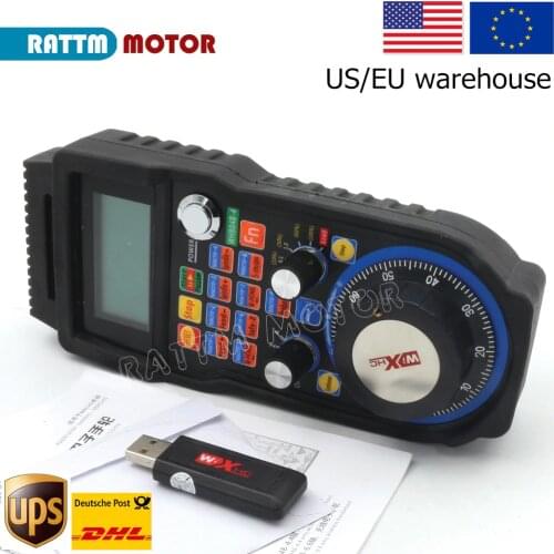 EU / US Ship MACH 3 MPG Wireless Handwheel 4Axis / 6 axis Mach3 handwheel for CNC Router lathe machine 40 Meters