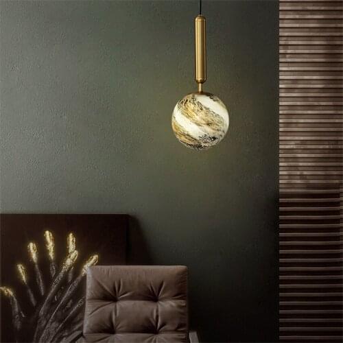 Nordic Planet Glass Pendant Lights Living Room Bedroom Bedside Modern Lamps Bar Dining Room Mirror Luxury Hanging Light Fixtures