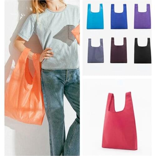 Foldable Storage Bags Portable Reusable Eco Shopping Bag Fashion Printing Folding Handbag Pouch Convenient Large-capacity Bags