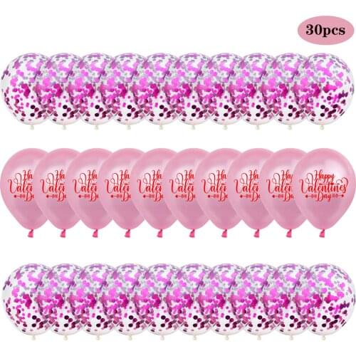 30pcs 12inch Red Pink Latex Balloons Confetti Ballon Wedding & Engagement Party Decoration Happy Valentines Day Gift