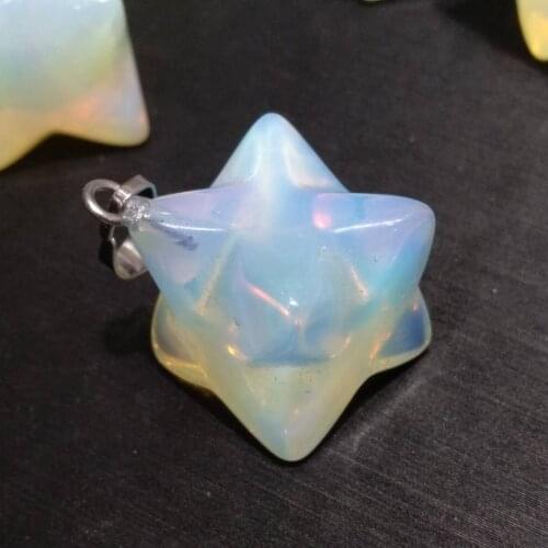 1pcs Crystal Quartz Gem Merkaba pendulum pendant amulet accessory
