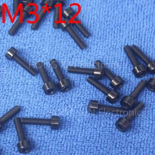 M3*12 Black 1pcs Nylon Inner Hexagon Socket Head Cap Screws 12mm Plastic Bolt Insolation brand RoHS compliant PC/board DIY screw