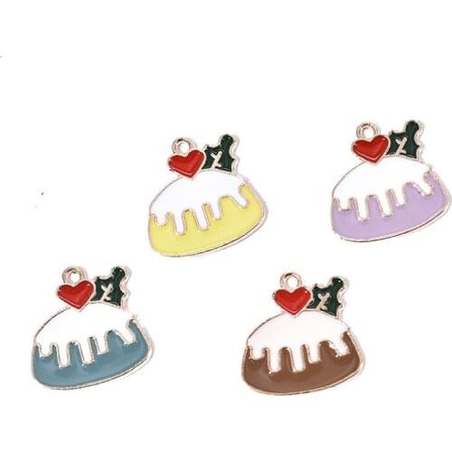 20pcs/Lot Cake 18.5*19.5mm Diy Design for Jewelry Making Earring Bracelet or Necklace Handmade Enamel Charms