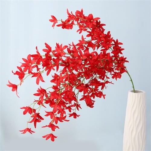 45Flower Head Oncidium Artificial Silk Flower Wedding Home Decore Interior Dining Christmas Flower Pots Decorative Small Flower