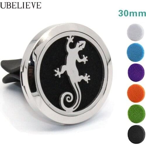 Stainless Steel Car Diffuser Locket 30mm Round Magnet Aromatherapy Car Diffuser Car Vent Clip Diffuser Locket With 6pc Pads