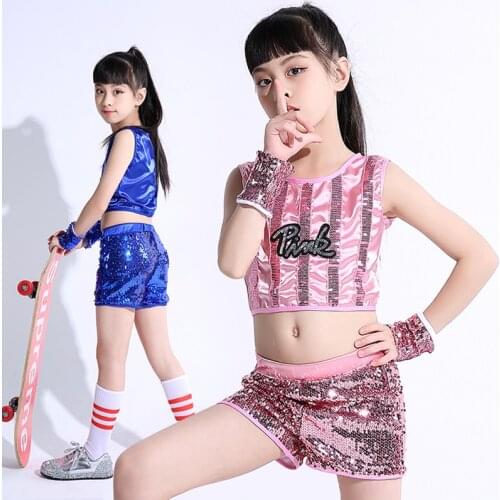 Children Sequin Jazz Dance Modern Dance Costume Fashion Girl Jazz Dancing Dress Stage Show Dresses Jazz Costumes For Girl
